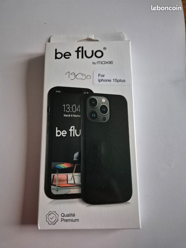 Coque iPhone 15 Plus Be Fluo noire neuve (image 1)