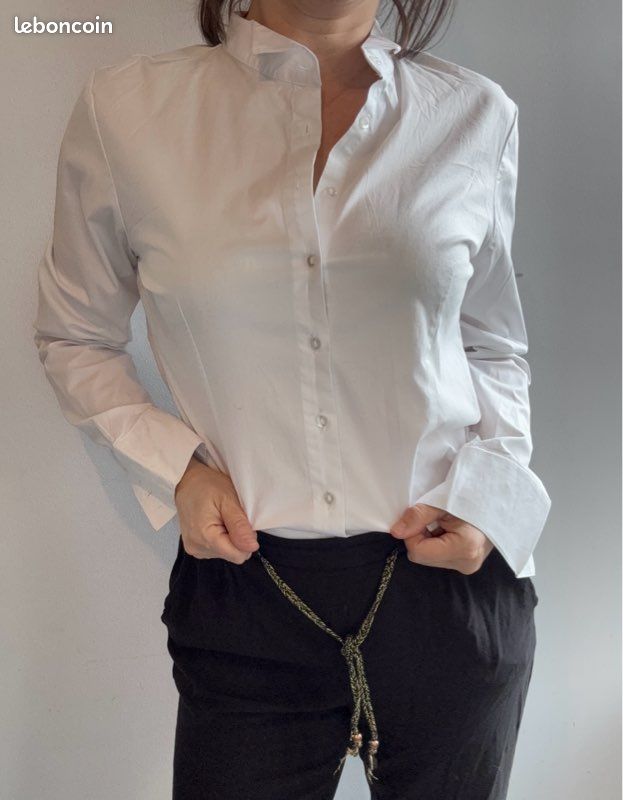 Chemise blanche manches longues femme - Vêtements