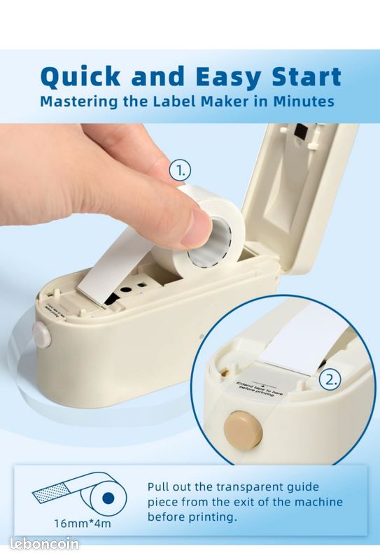 Imprimante Étiquettes MakeID L1 HD - Portable, Bluetooth, IOS/Android - Pour Maison, Bureau, Cadeau
