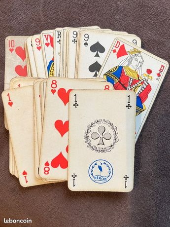 CARTE À JOUER, ancien jeu de cartes, aigle impérial, filigrane, cartes anciennes EUR 228,00 - FR