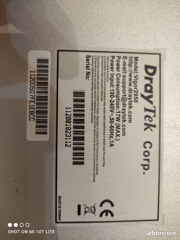 Routeur firewall DrayTeck Dual-Wan Vigor 2950 (image 1)