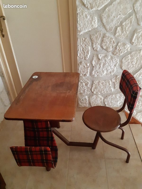 Bureau enfant vintage bois et métal (image 2)