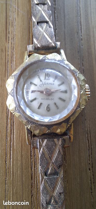 Montre Mécanique Vintage HERMA Standard 15 Rubis - Pièce D'occasion D'horlogerie Ancienne