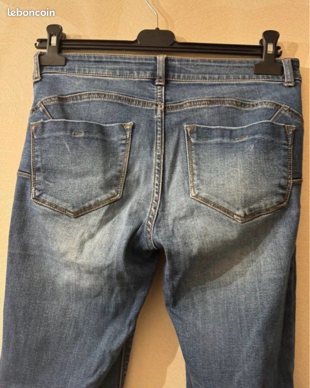 Jeans bleu marine push up slim t aille 38 gemo, met en valeur les fesses (image 2)