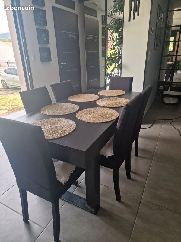 Table avec rallonge et 6 chaises (image 1)