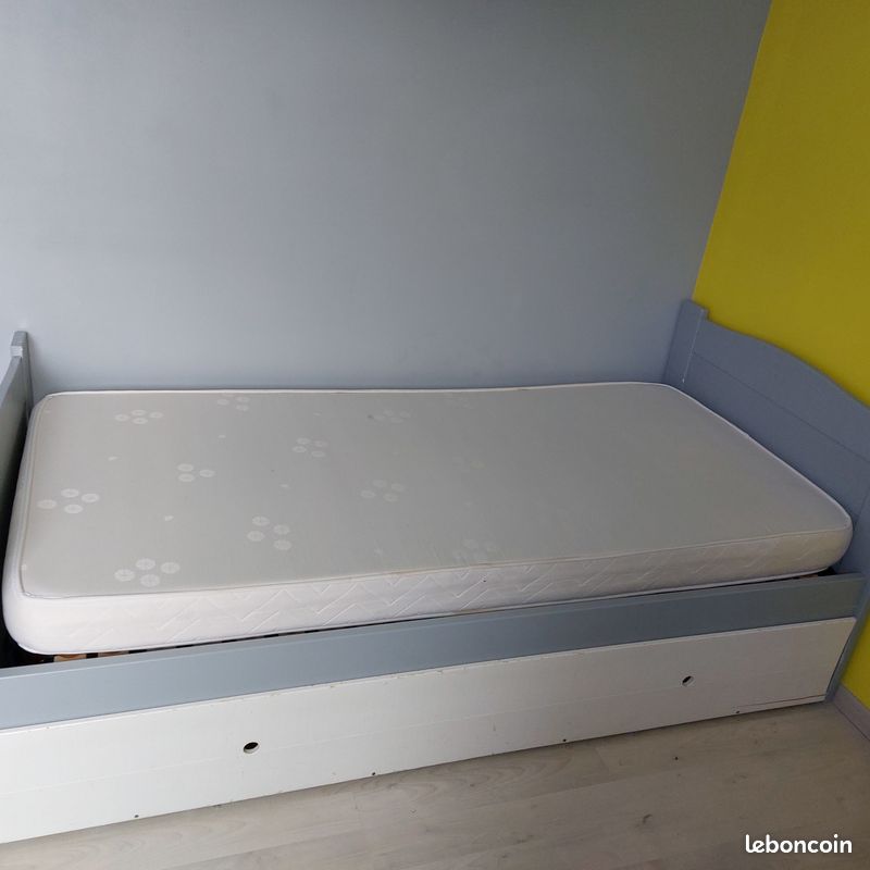 Lit enfant + sommier + matelas + tiroir (image 2)