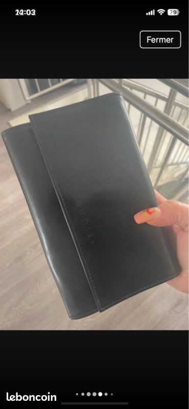 Porte feuille porte monnaie séquoia cuir noir bon état (image 13)