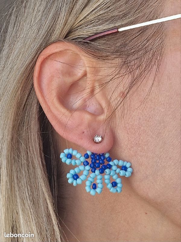 Boucles d'oreilles artisanales en perles miyuki (image 1)