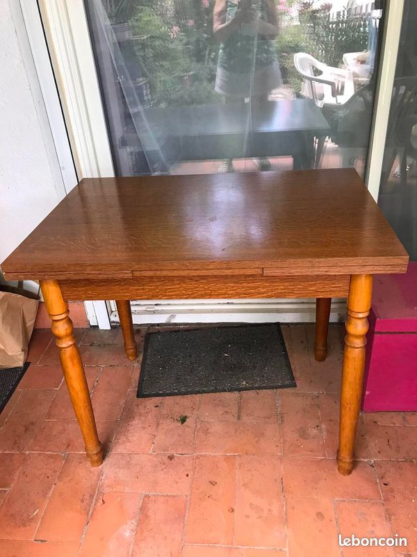 Table cuisine vintage formica et bois (image 1)