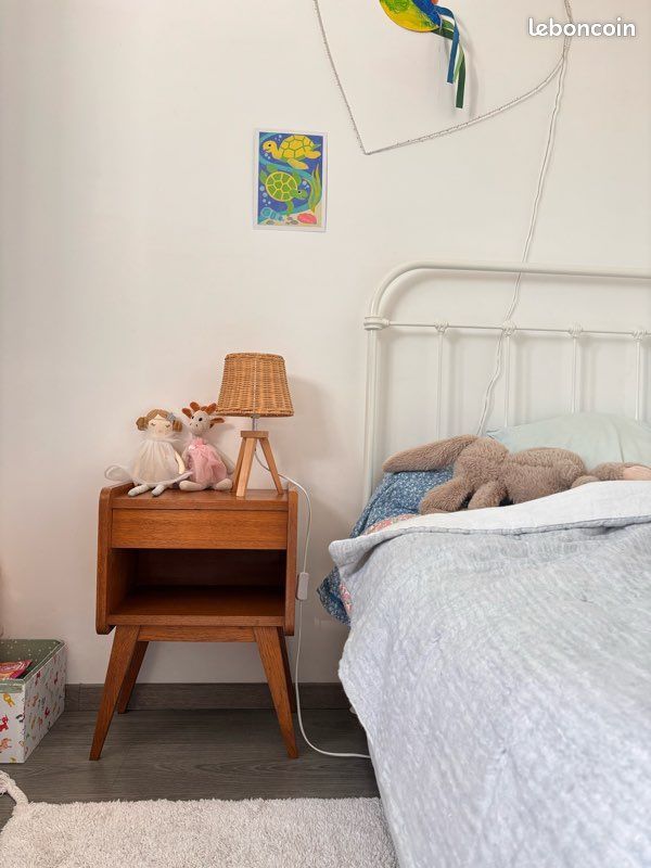 Maileg Lit en Bois Rose avec Parure Mini