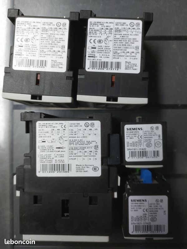 8 contacteurs puissance siemens bobine 24vdc (image 2)