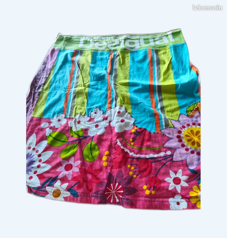 Jupe Courte Doublure Vert Desigual Femme - 2662533-vert00