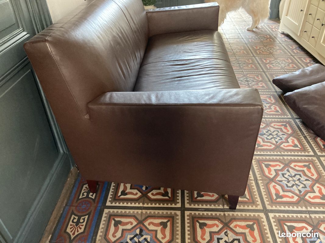 Canapé cuir marron ligne roset (image 3)