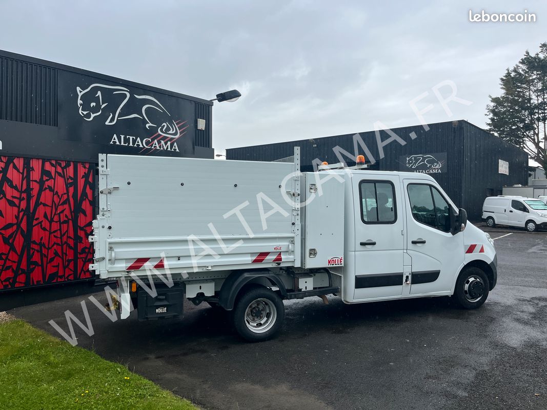 24 000 ht - renault master 165cv double cabine 6 places benne aluminium coffre roues jumelees rehausses pleines crochet (image 1)