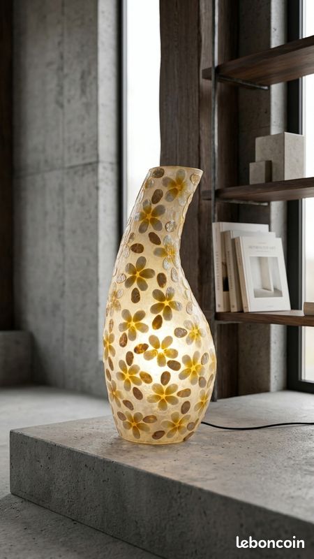 Lampe nacre fleur (image 1)