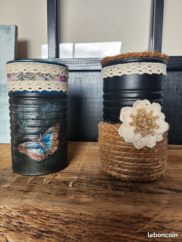 Boite de rangement décorative en métal et corde de jute (image 8)