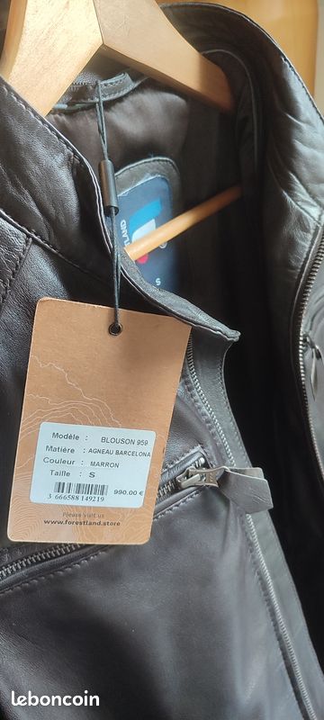 Blouson cuir marron foncé. Totalement NEUF (image 2)