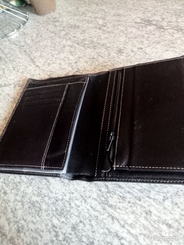 Porte feuille homme marque Texier neuf cuir couleur noir (image 2)