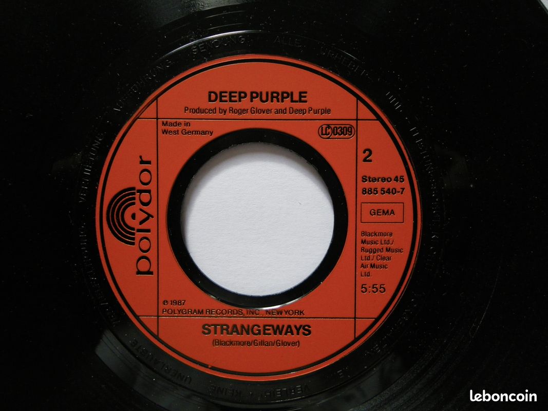 Deep Purple 7" Call Of The Wild / Strangeways Allemagne (image 3)
