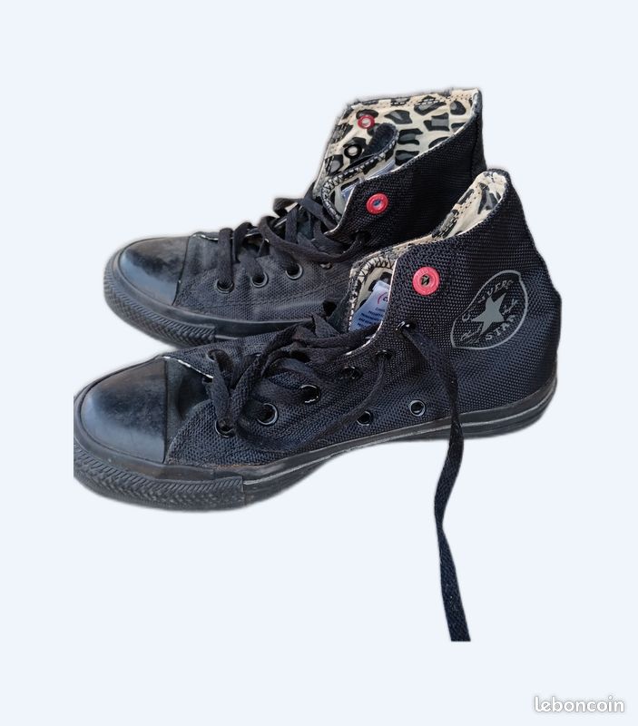 Converse red noire montante all star (image 1)