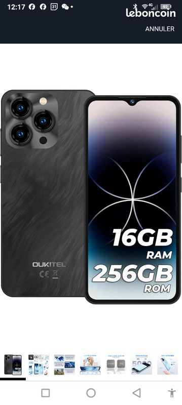 Oukitel C31 Smartphone 3 Go RAM 16 Go ROM Téléphone portable Android 12 5150 mAh Téléphone portable 13MP Caméra Mobile
