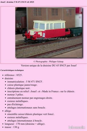 Jouef 8525 SNCF Draisine DC - Analog H0 | Acheter sur