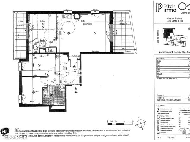 Appartement a louer combs-la-ville - 4 pièce(s) - 82 m2 - Surfyn