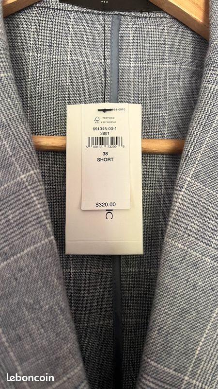 Blazer Banana Republic Slim Fit - Taille 40R - Noir Et Blanc - 54% Coton 46% Lin