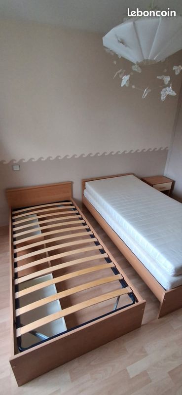2 Lits 1 personne avec tiroirs et matelas (image 3)