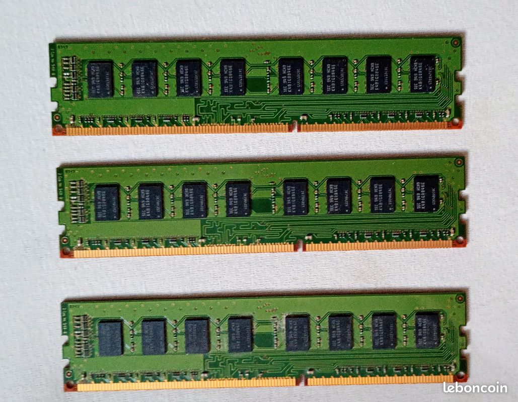 Lot de 3 barrettes de RAM type ddr3 2Go (image 1)