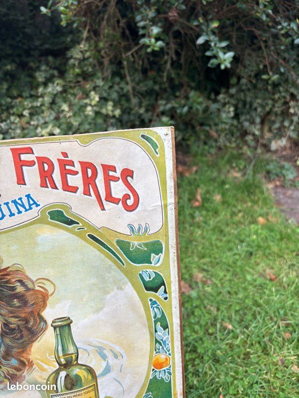 Ancien Panneau Publicitaire Lesieur En Carton Huilé - 54 Cm - Vintage Années 50/60