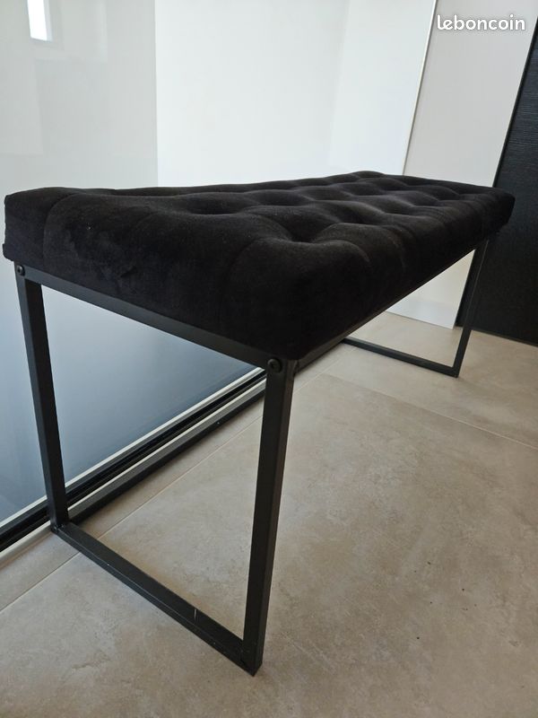 Banc assise velours noir (image 3)