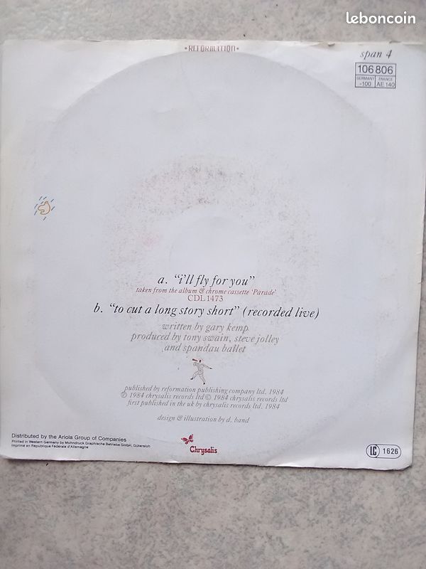 Vinyle 45 tours spandau ballet (image 2)