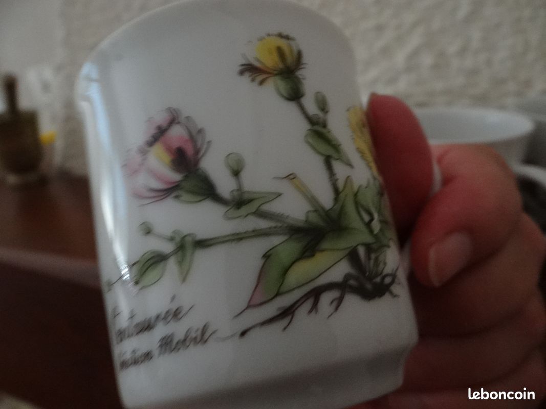 Lot de 6 tasses à café Mobil vintage très bon état en porcelaine fine (image 7)