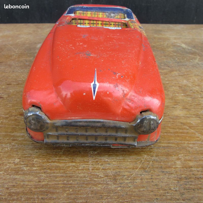 Jouet Ancien Voiture Décapotable En Tôle - Battery Toy Filoguidée Années 50