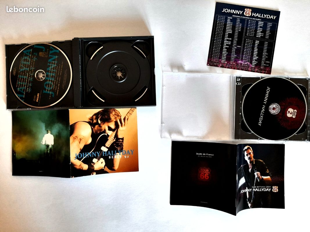 Exc état Lot 2 coffrets X 2 cd originaux JOHNNY HALLYDAY EN PUBLIC BERCY 1992 ET STADE DE FRANCE 2009 EN PUBLIC (image 2)