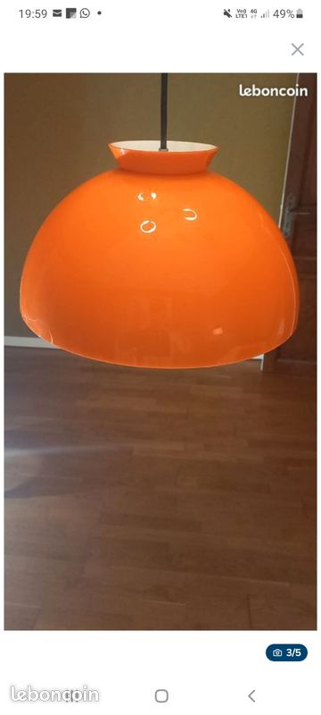 2 Lampes italienne à suspension vintage des années 70 (image 7)