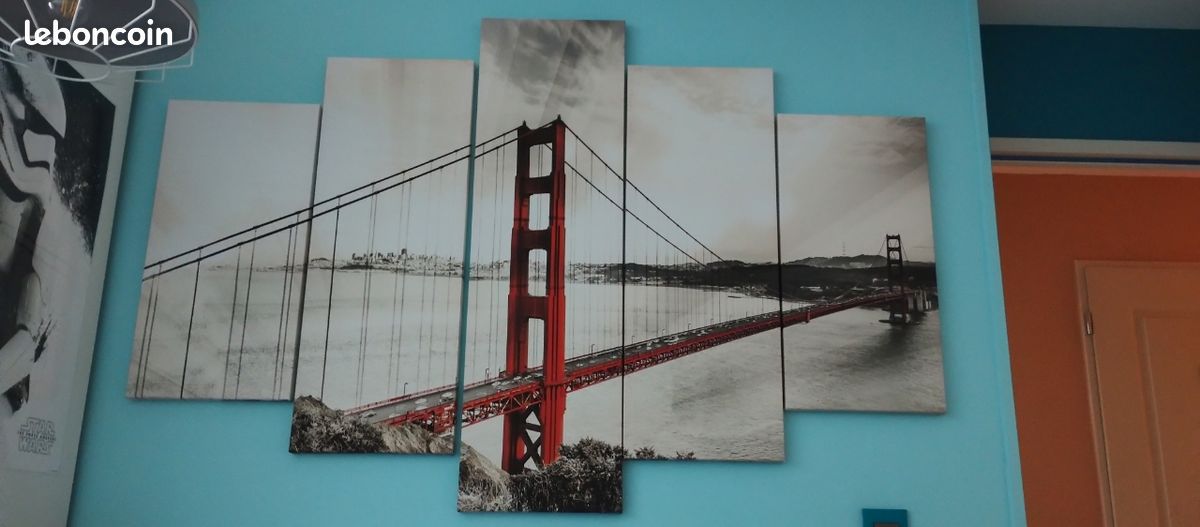 Triptyque 5 parties Pont du Golden Gate (image 1)