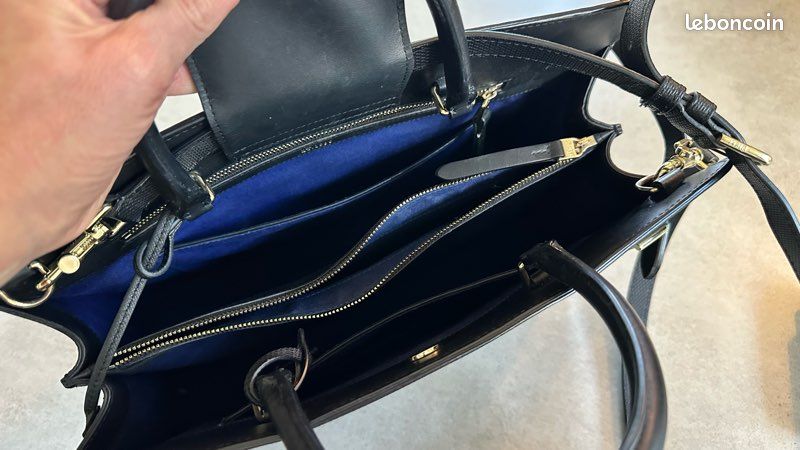 Sac à main grand modèle Emilie en cuir signature T Le Tanneur