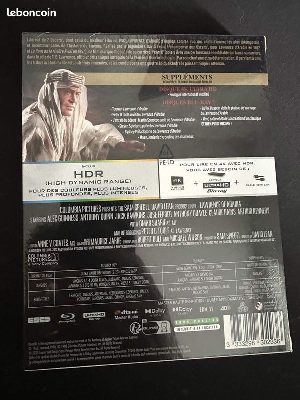 Lawrence d'arabie 4K/blu-ray (neuf sous blister) (image 2)