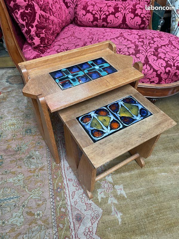 Deux tables gigogne de Guilherme et Chambron et carreaux de Danikowski (image 3)