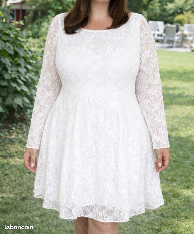 Robe en dentelle blanche Femme taille 52 marque Monsoon 💍 (image 1)