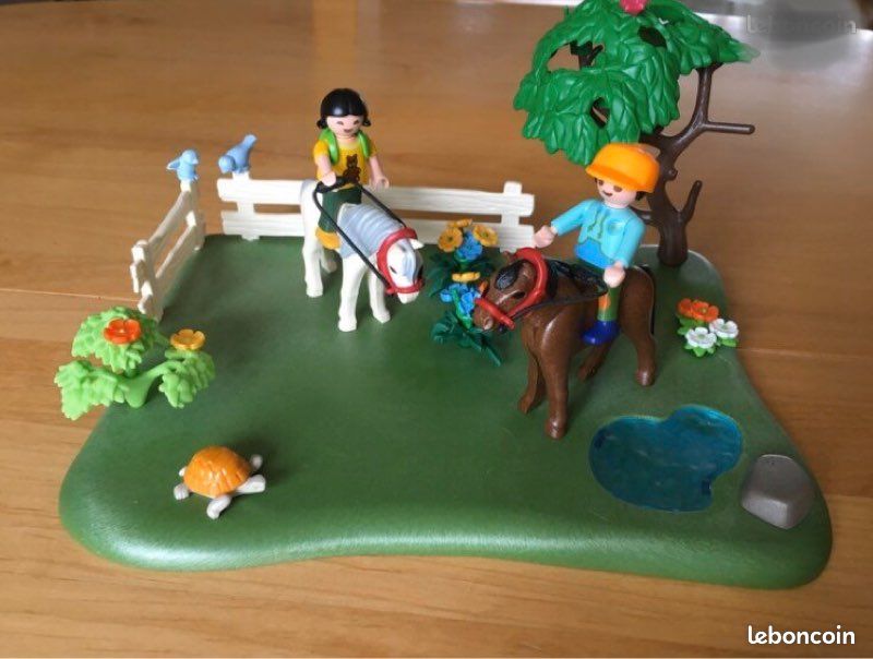 Playmobil 5457 - set chevaux charrette et cavaliers (image 2)