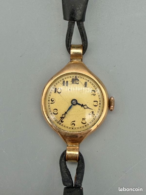 Montre vintage plaqué or en bon état général et de fonctionnement. Boîtier de 22mm (image 1)