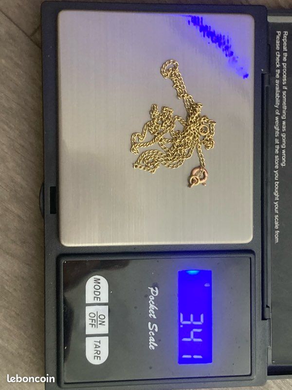 Chaîne en or jaune 18k (750/1000) — Maille gourmette — 3,41 g (image 10)