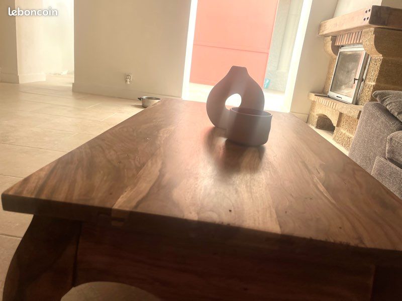 Table basse bois sheesham (image 1)