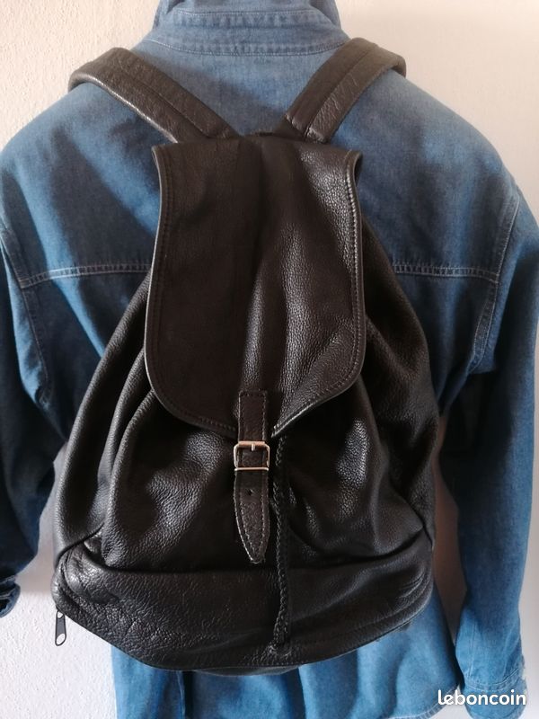 Sac à Dos Cuir Sabrina Tach Motif Serpent - Marron - Dos Pratique Et Ajustable