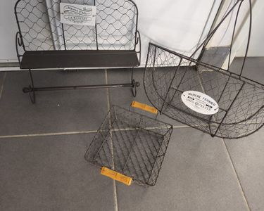 Grand Panier à œufs En Métal - Vintage, Dimensions 42,5 X 27 X 16 Cm