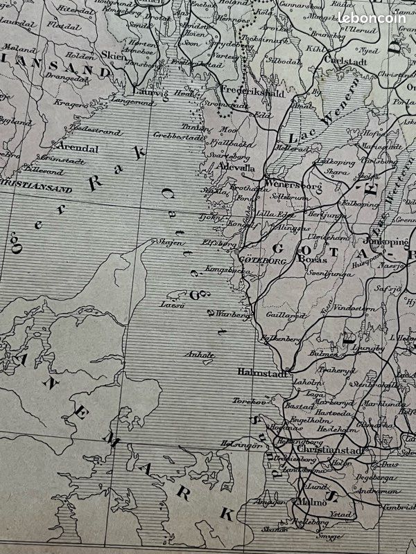 États scandinaves - Carte géographique ancienne (image 5)