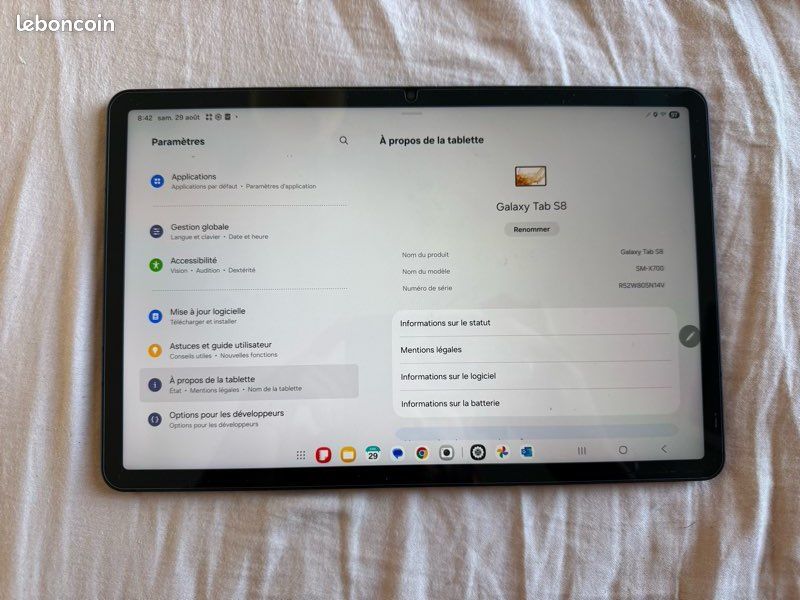 Tablette Samsung Galaxy Tab S8 11" Wi-Fi 128 Go / 8 Go Graphite - Excellent etat - Garantie 6 mois (image 4)